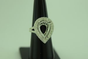 18KW SEMI MOUNT PEAR SHAPE RING - 14X10 MM