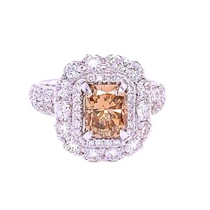 18KW BROWN DIAMOND OCTAGON RING