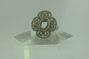 14KW SEMI MOUNT OVAL RING - 8X6 MM