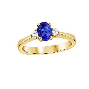 18KY TANZANITE OVAL RING