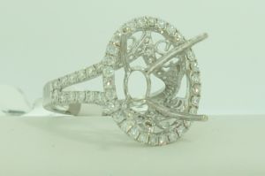 18KW SEMI MOUNT OVAL RING - 18X13 MM