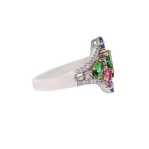 18KW MULTICOLOR RING