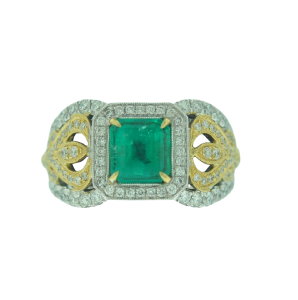 18KWY EMERALD OCTAGON RING