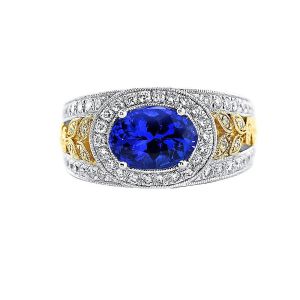 18KWY TANZANITE OVAL RING