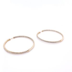 14KY DIAMOND HOOP EARRING