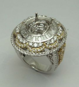 14KW SEMI MOUNT OVAL RING - 10X8 MM