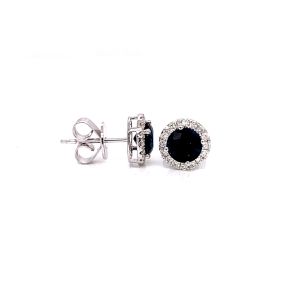 14KW SAPPHIRE ROUND EARRING