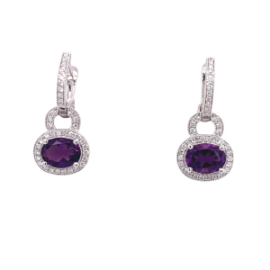 14KW AMETHYST OVAL EARRING