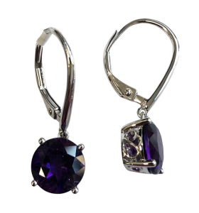 14KW AMETHYST ROUND EARRING