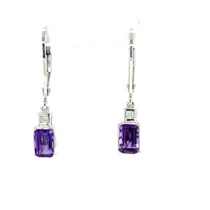 14KW AMETHYST OCTAGON EARRING