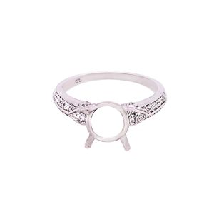 18KW 8x8 mm Round Semi Mount Ring