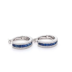14KW SAPPHIRE HOOP EARRING