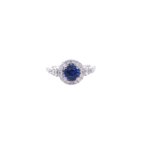 14KW SAPPHIRE ROUND RING