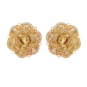 18KY Round Semi Mount Earring