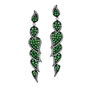 14KB TSAVORITE  EARRING