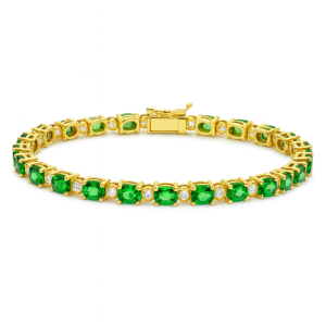 18Y TSAVORITE OVAL BRACLET
