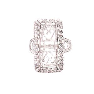 18KW 20X10 mm Octagon Shape Semi Mount Ring