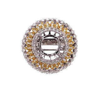 18KWY 12x12 mm Round Semi Mount Ring