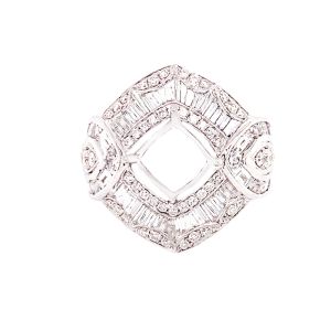 18KW 8x8 mm Cushion Semi Mount Ring