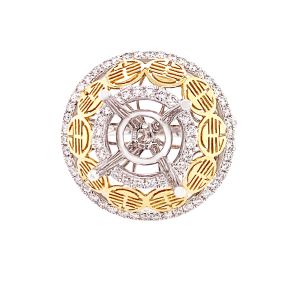 18KWY 8x8 mm Round Semi Mount Ring