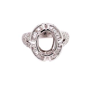 18KW 12x9 mm Oval Semi Mount Ring