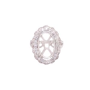 18KW Oval Semi Mount Ring