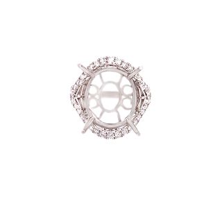 18KW 15x11 mm Oval Semi Mount Ring