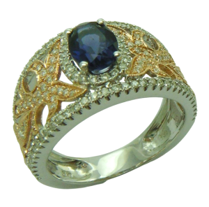 18KWR IOLITE OVAL RING