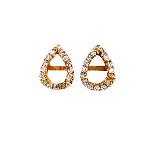 18KY 7x3 mm Pear Shape Semi Mount Earring