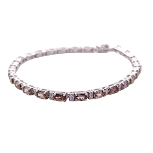 18KW COLOR CHANGE GARNET OVAL BRACELET