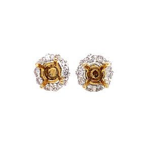 18KW Round Semi Mount Earring