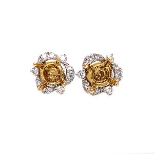 18KW Round Semi Mount Earring