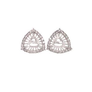 18KW Trillion Semi Mount Earring