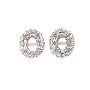 18KW Oval Semi Mount Earring
