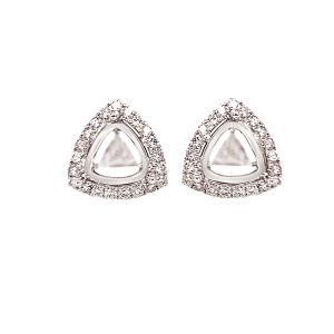 18KW Trillion Semi Mount Earring