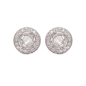18KW Round Semi Mount Earring
