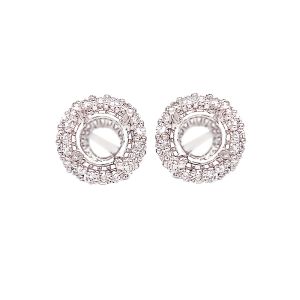 18KW Round Semi Mount Earring