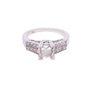 14KW 7x7 mm Round Semi Mount Ring