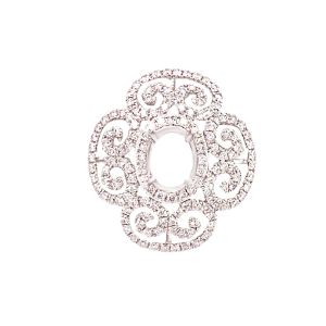 14KW 8x6 mm Oval Semi Mount Ring