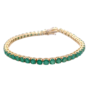 14KY EMERALD ROUND BRACELET