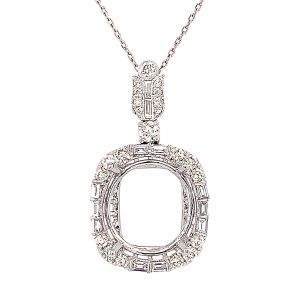 18KW Oval Semi Mount Pendant