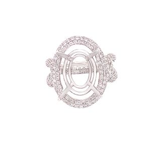 18KW 16x12 mm Oval Semi Mount Ring