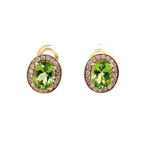 18KY PERIDOT OVAL EARRINGS