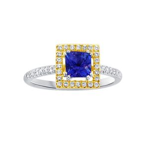 18KWY TANZANITE SQUARE RING