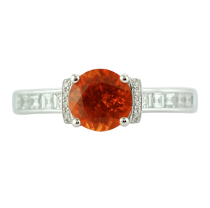 14KW ORANGE GARNET ROUND RING
