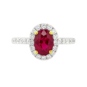 14KW RUBY OVAL RING