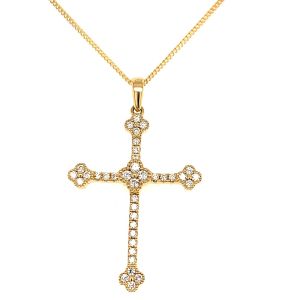 18KY DIAMOND CROSS PENDANT