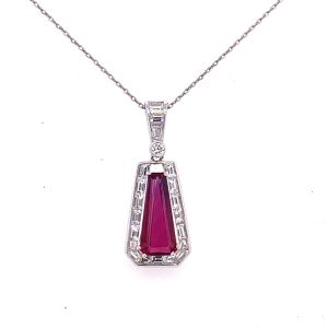 14KW RUBY FANCY SHAPE PENDANT