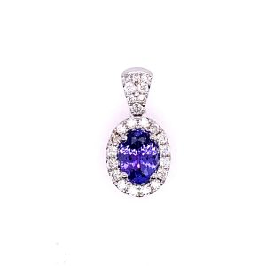 18KW TANZANITE OVAL PENDANT