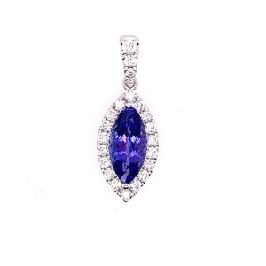 18KW TANZANITE MARQUISE PENDANT